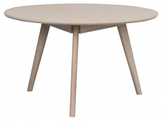 Pöytä 'Yumi' Pyöreä 90cm - Valkopigmentoitu tammi