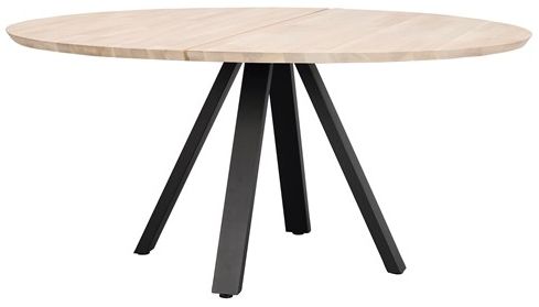 Ruokapöytä 'Carradale' Pyöreä 150cm - Valkopigmentoitu/V-jalka