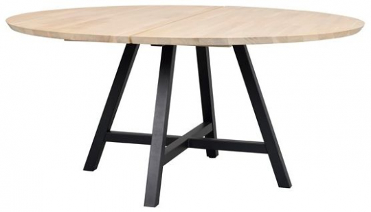 Ruokapöytä 'Carradale' Pyöreä 150cm - Valkopigmentoitu/X-jalka