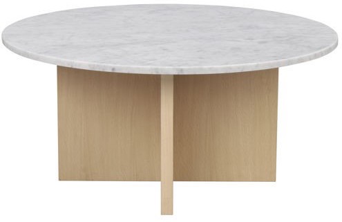 Soittopöytä 'Brooksville' Pyöreä 90cm - Valkoinen/Valkoinen pigmentoitu
