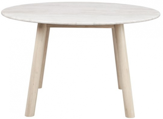 Ruokapöytä 'Taransay' Pyöreä 125cm - Beige/Valkoinen pigmentoitu