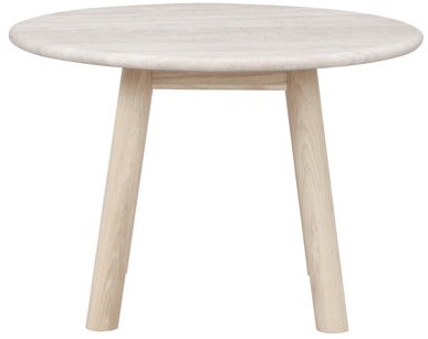 Soittopöytä 'Taransay' Pyöreä 60cm - Beige/Valkoinen pigmentoitu