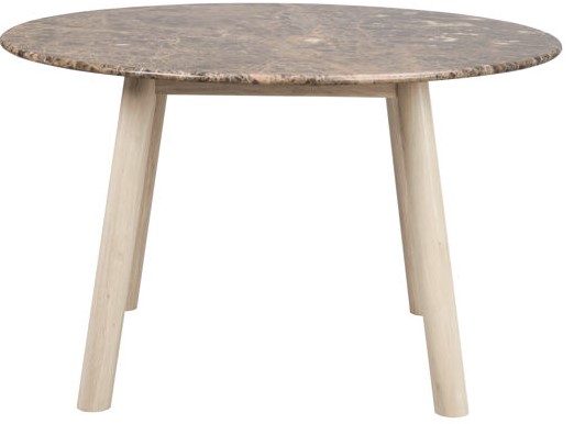 Ruokapöytä 'Taransay' Pyöreä 125cm - Ruskea/Valkoinen pigmentoitu