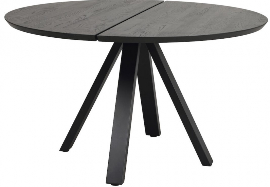 Ruokapöytä 'Carradale' Pyöreä 130cm - Musta/V-jalka