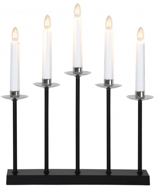 Adventtikynttilänjalka 'Greta' - Musta/Hopea