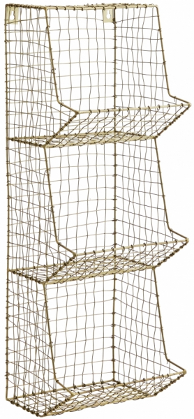 Seinähylly 'Wire' - Messinki/Rauta