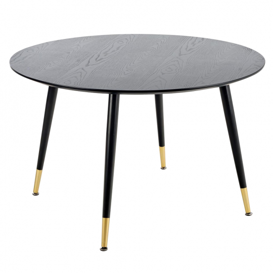 Ruokapöytä 'Noir' Pyöreä 120cm - Musta/Kulta