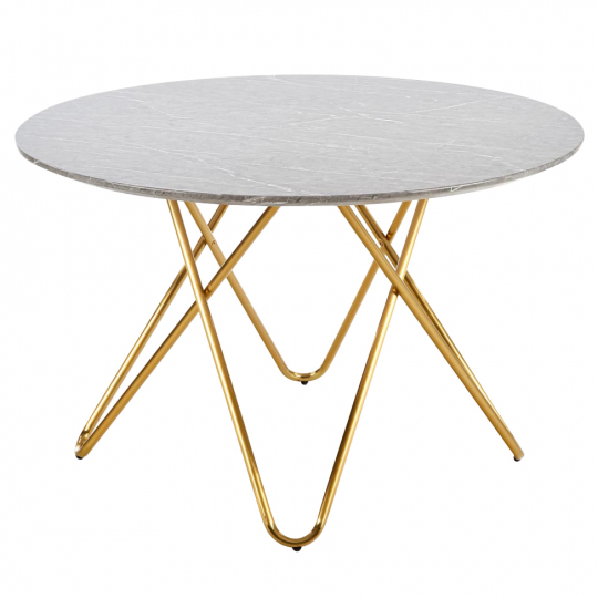 Ruokapöytä 'Bonello' Pyöreä 120cm - Kulta/Harmaa