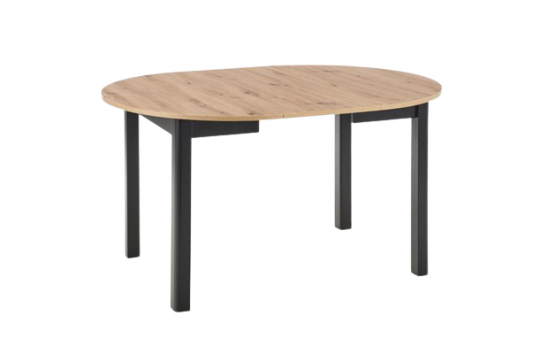 Ruokapöytä 'Bjurholm' 102-142x102cm - Luonnonväri/Musta