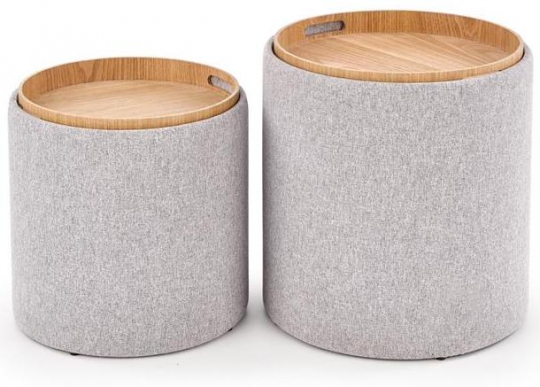 2-pack Istuintyyny/Sivupöytä 'Aviko' - Harmaa