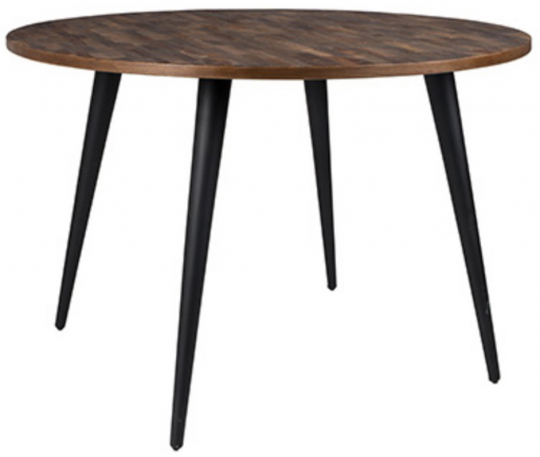 Ruokapöytä 'Mo' Pyöreä 110cm - Teak/Rauta