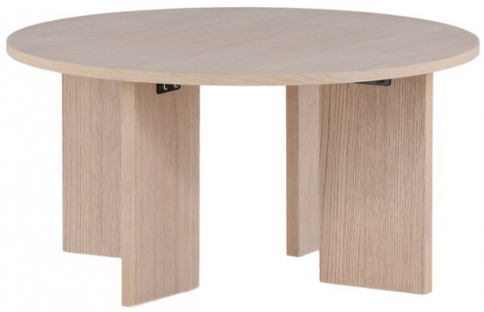Soittopöytä 'Arvika' Pyöreä 80cm - Valkopigmentoitu Tammi