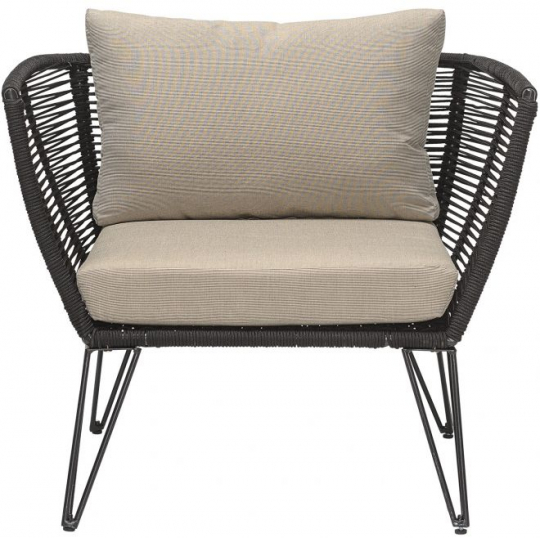 Lounge-tuoli 'Mundo' - Musta/Vaaleanbeige