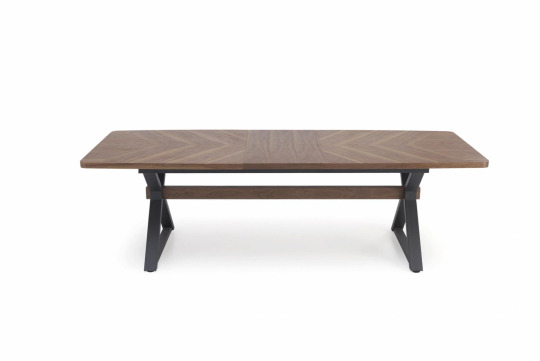 Ruokapöytä 'Baron' 200-350cm - Luonnonvärinen/musta