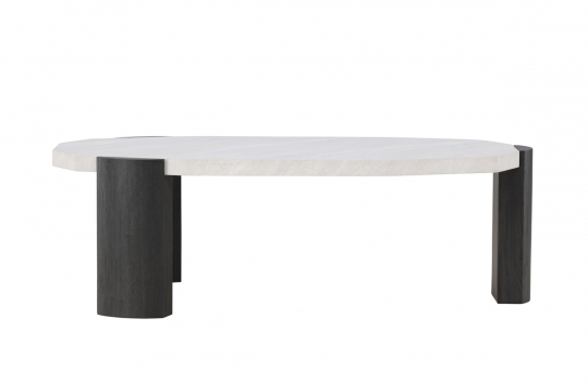 Sohvapöytä 'Kres' 125x71cm - Beige/Musta