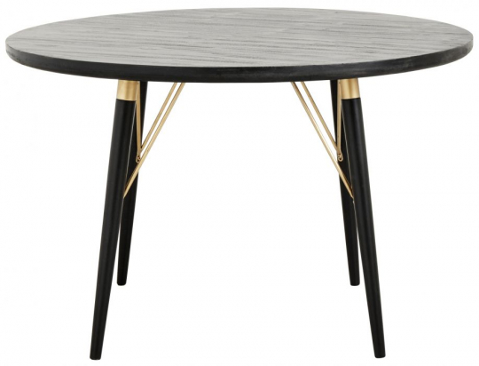 Ruokapöytä 'Black Wood' Pyöreä 120cm - Musta
