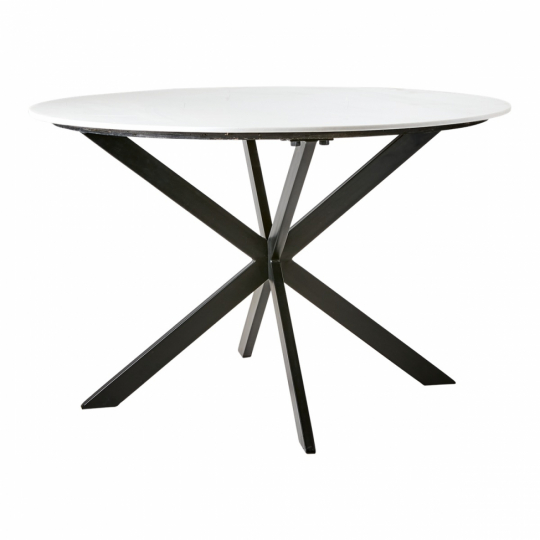Ruokapöytä 'Milan' pyöreä 120cm - Valkoinen/musta