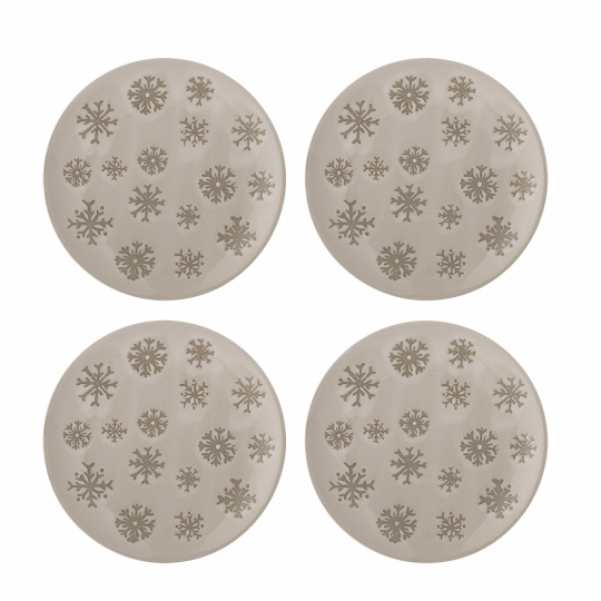 Jälkiruokalautanen 'Snowie' 4 kpl Ø15,5 - Beige