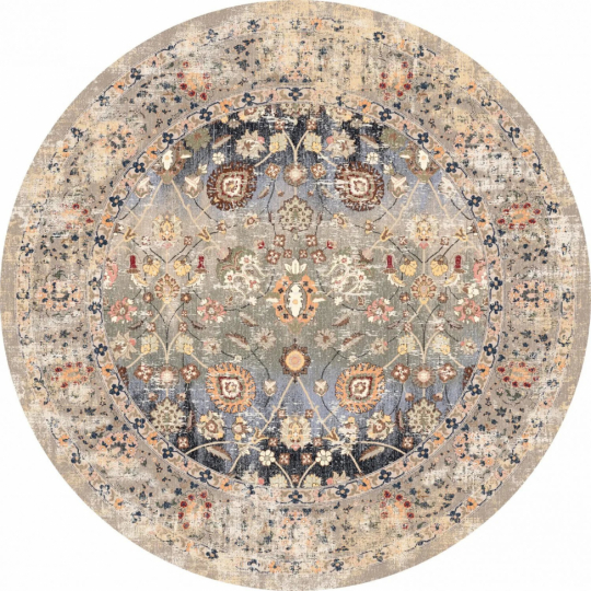 Pyöreä matto 'Bouhjar' 200cm - Beige/Multi