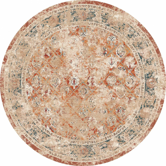 Pyöreä matto 'Douz' 120cm - Punainen/Multi
