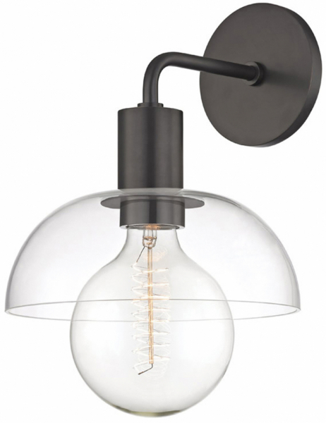 Seinälampu 'Glass Shade' - Musta