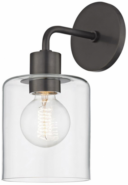 Seinälampu 'Glass Shade' Shade - Musta