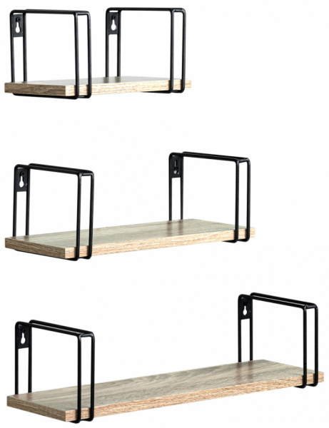 Seinähyllyt 'Square' 3 pakkausta - Tammi