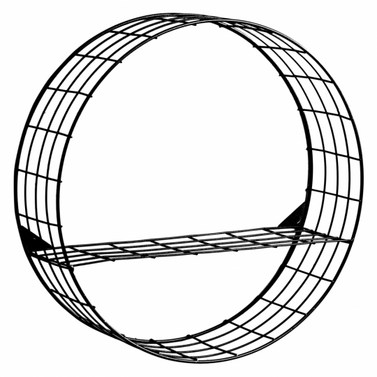 Seinähylly 'Circle' - Musta/Metalli