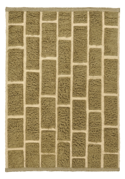 Ryijymatto 'Leknes Handwoven Wool' - vihreä