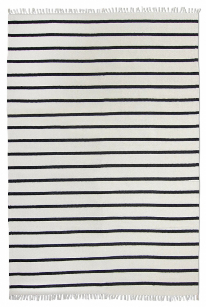 Puuvillamatto 'Helle' 300x400cm - Valkoinen/Musta