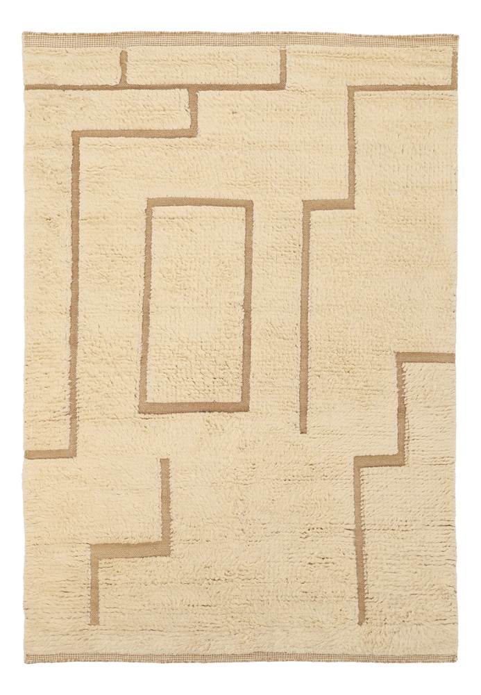 Ryijymatto 'Kiberg Handwoven Wool' - valkoinen