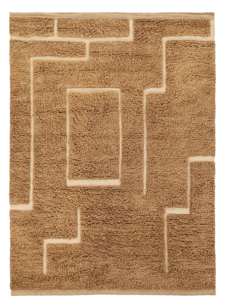 Ryijymatto 'Kiberg Handwoven Wool' - beige