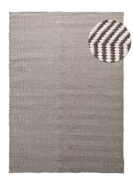 Villamatto 'Larkana' - Ruskea/valkoinen