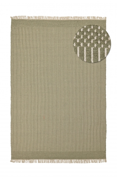 Villamatto 'Arbil' - Vihreä/valkoinen