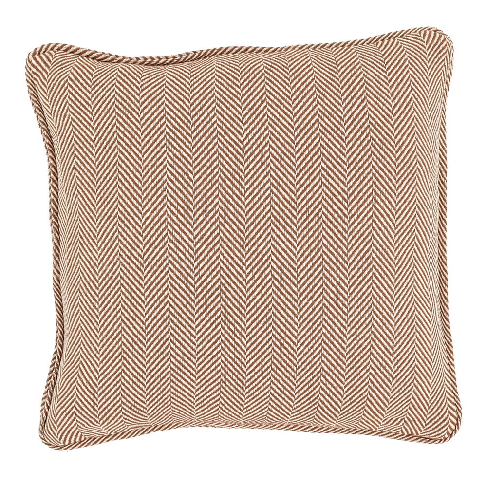Tyynynpäällinen 'Denisa Fishbone' 45x45cm - Ruskea/valkoinen