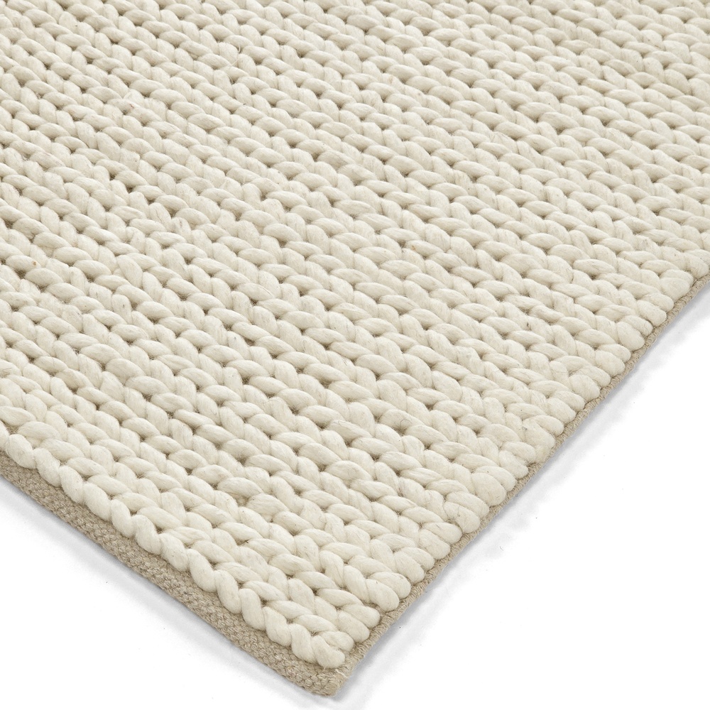 Villamatto 'Talvia Braided Wool' - Valkoinen