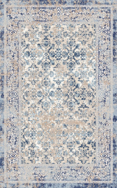 Wilton-matto 'Denizli' 80x250cm - Sininen