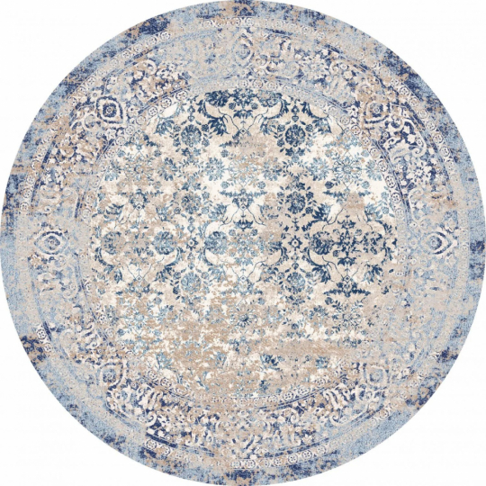 Pyöreä matto 'Denizli' 120cm - Sininen