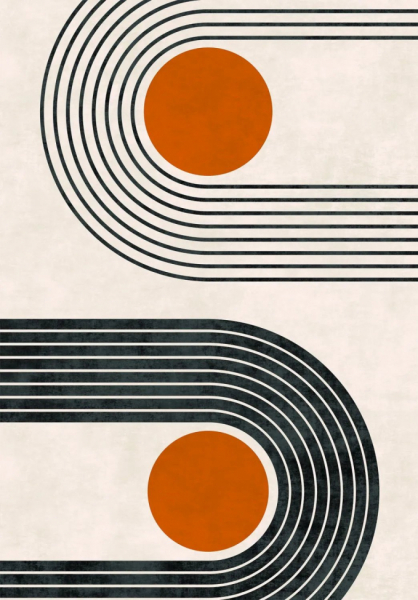Wiltonmatto 'Moudania' 130x190cm - Beige/Musta/Oranssi