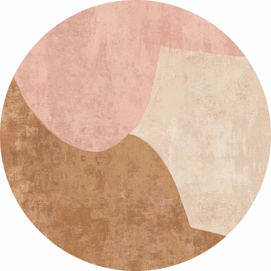 Pyöreä matto 'Lazio' 160cm - Beige/Ruusu