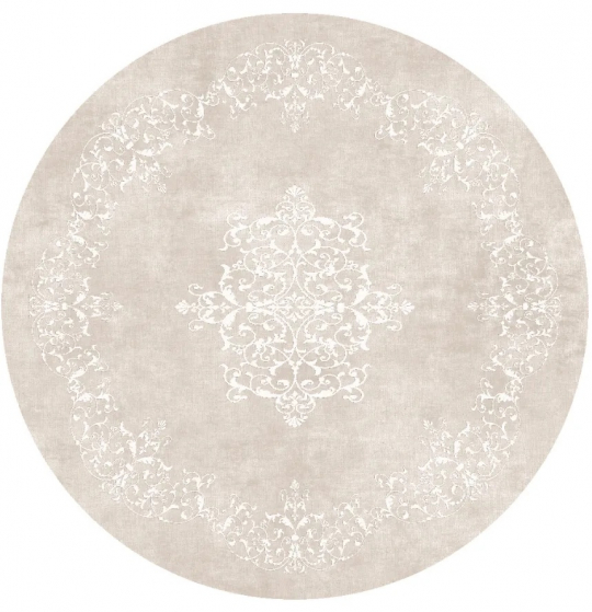 Pyöreä matto 'Santi' 240cm - Beige/Valkoinen