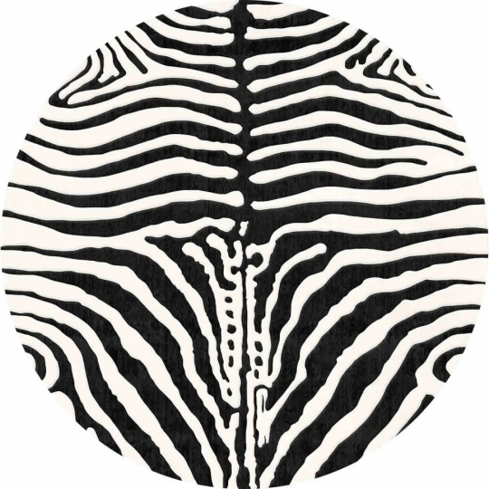 Pyöreä matto 'Zebra' 290cm - Musta/Valkoinen