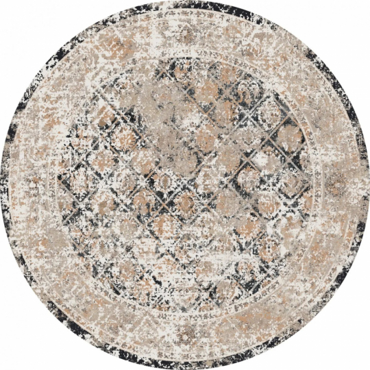 Pyöreä matto 'Douz' 120cm - Musta/Multi