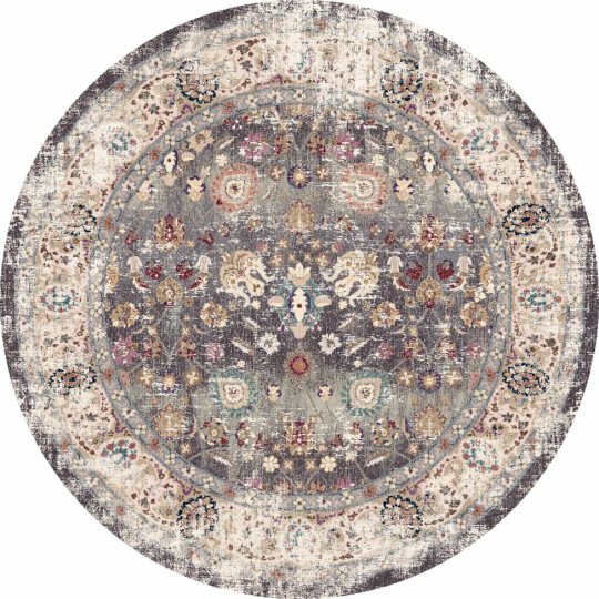 Pyöreä matto 'Bouhjar' 120cm - Harmaa/Multi