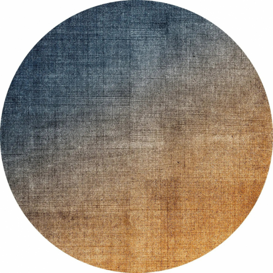 Pyöreä matto 'Librilla' 120cm - Ruskea/Sininen