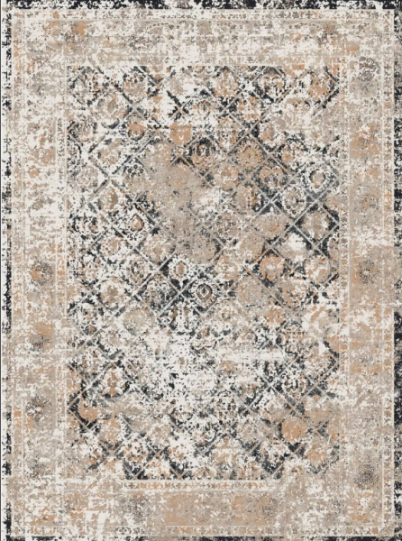 Wiltonmatto 'Douz' 130x190cm - Musta/Monivärinen