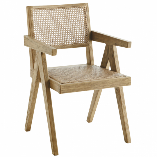 Tuoli 'Wooden rattan' - Luonnonvärinen