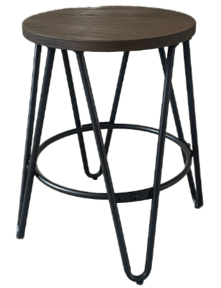 Jakkara 'Rustic' 45cm - Puu/Teräs