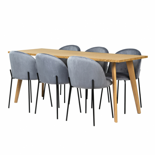 Ruokaryhmä 'Nordic Elegant' - 1 Pöytä & 6 Tuolia