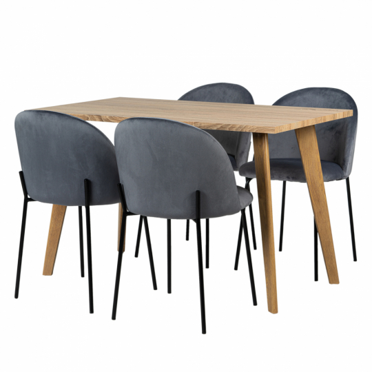 Ruokaryhmä 'Nordic Elegant' - 1 Pöytä & 4 Tuolia